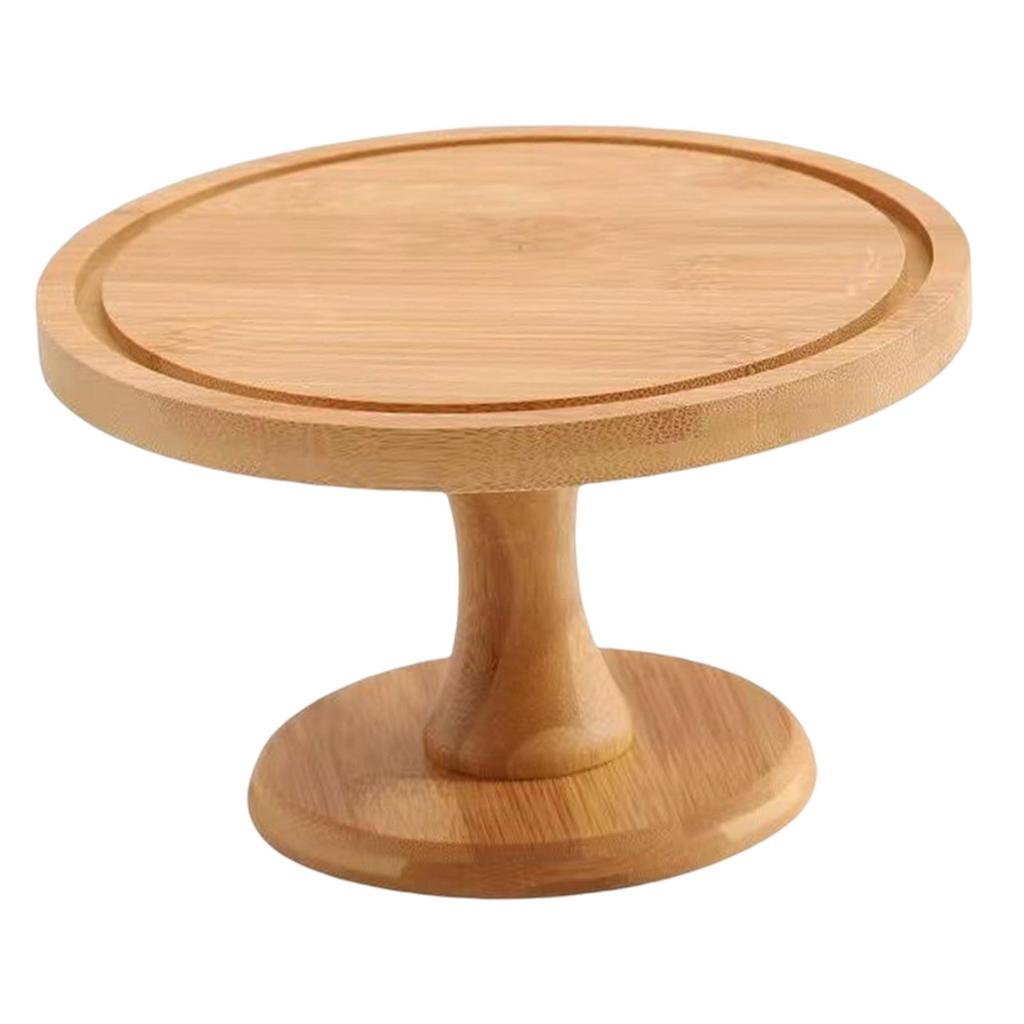 Bamboo Cake Dome Cover Appetizer Serving Tray Cheese Snacks Board Platter Round Birthday
