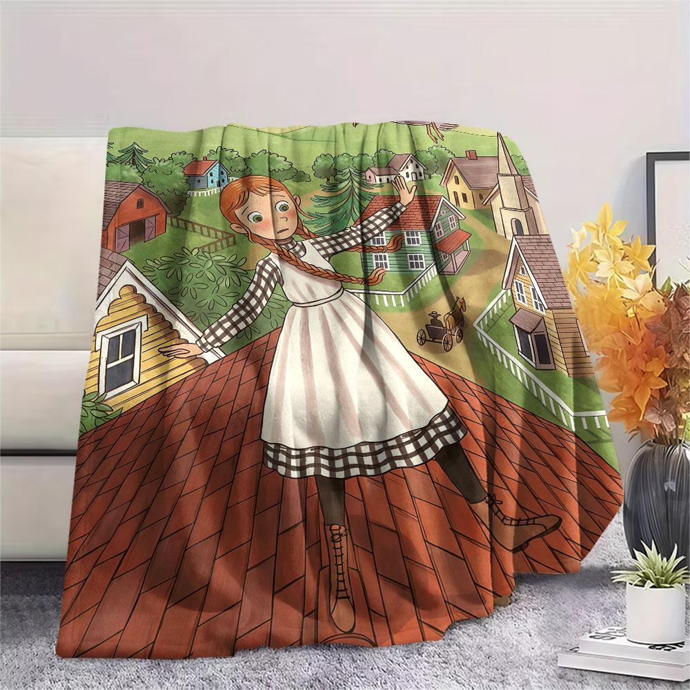 Anne Printed Flannel Blanket, soft throw for bedroom sofa, washable, Christmas present, great gift.