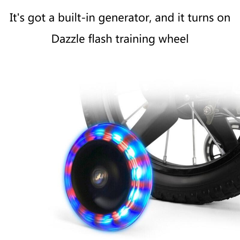 Bike Wheels Training Wheel Kids 12-20" Flashing Stabilisers Children Adult Accessories Light Stabiliser Led Stabilizer