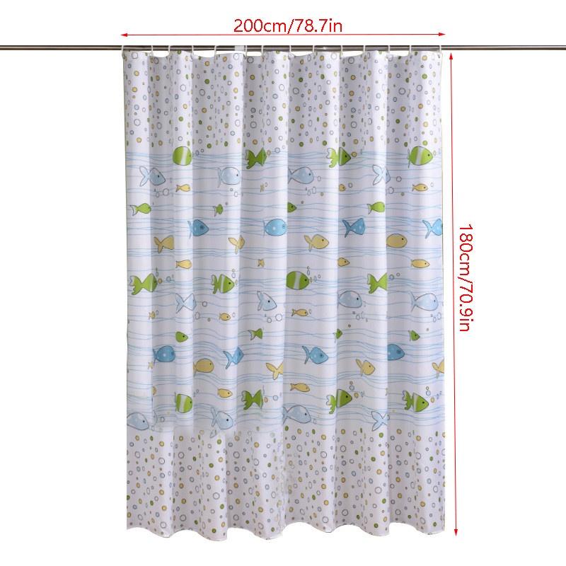 Thickened Fish Waterproof Antimildew Bathroom Curtain Cartoon Shower Partition