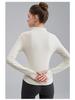 Women's Nude Feeling Slimming Zip-Up Yoga Suit - Long Sleeve Fitness Top for Running & Aerobics