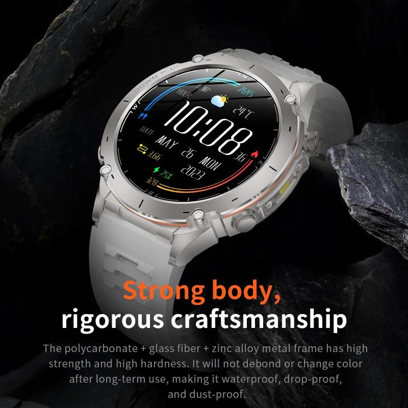 2026 New Men Military Grade Smart Watch GPS 10ATM Waterproof LED Flashlight 730mAh Battery Bluetooth Call Outdoor Sport Fitness Smartwatches