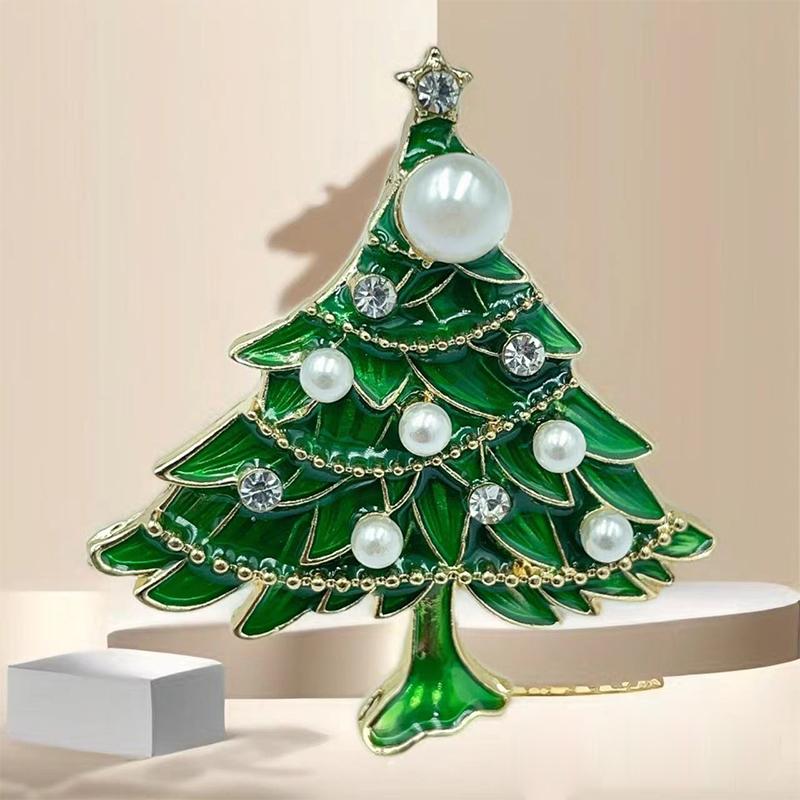 Christmas Tree Brooches For Women Unisex Plant Pins Multi-Color Available Holiday Party Accessories Gifts