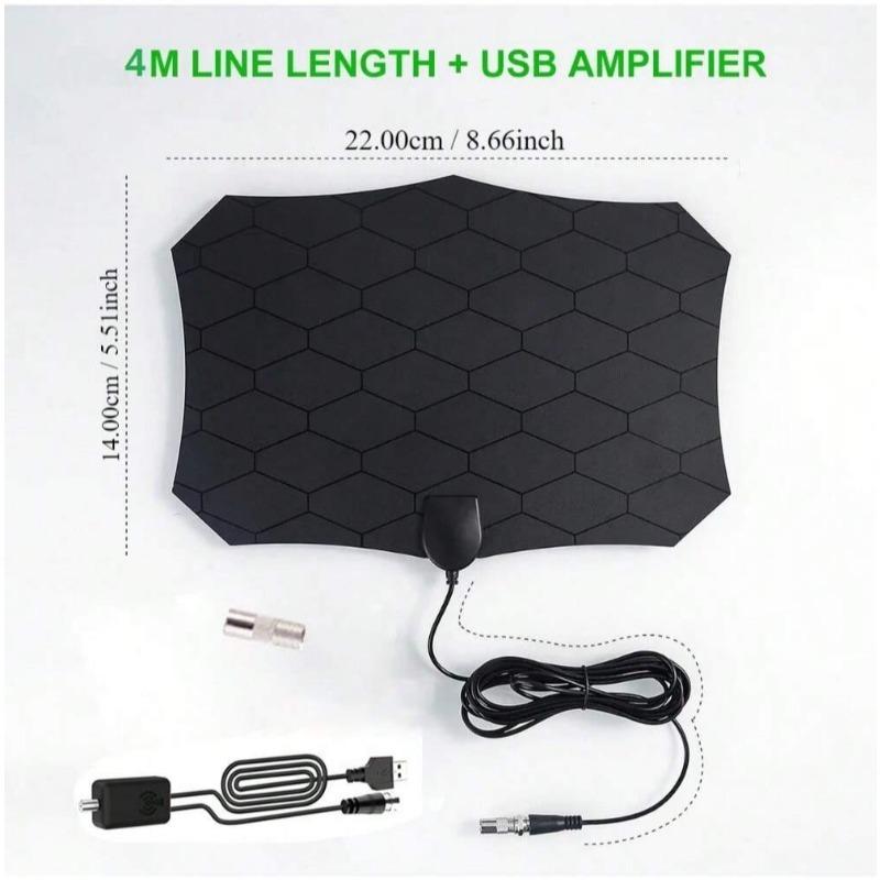 4K High Gain HD TV Antenne - EU-Stecker Verstärker Aktiv Innenantenne mit Signalverstärker