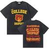 Rapper Kanye West Graduation Bear Graphic Washed Vintage Tees Men Women Pure Cotton Tshirts Hip Hop Top Fashion Oversized Tops
