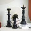 Black International Chess Resin Decorative Ornaments Home Interior Office Figurines King Queen Knight Statue Collection Objects