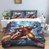 Iron Man Print Cartoon Duvet Cover Bedding Set, Anime-themed Home Decor, Suitable for Children and Adults.