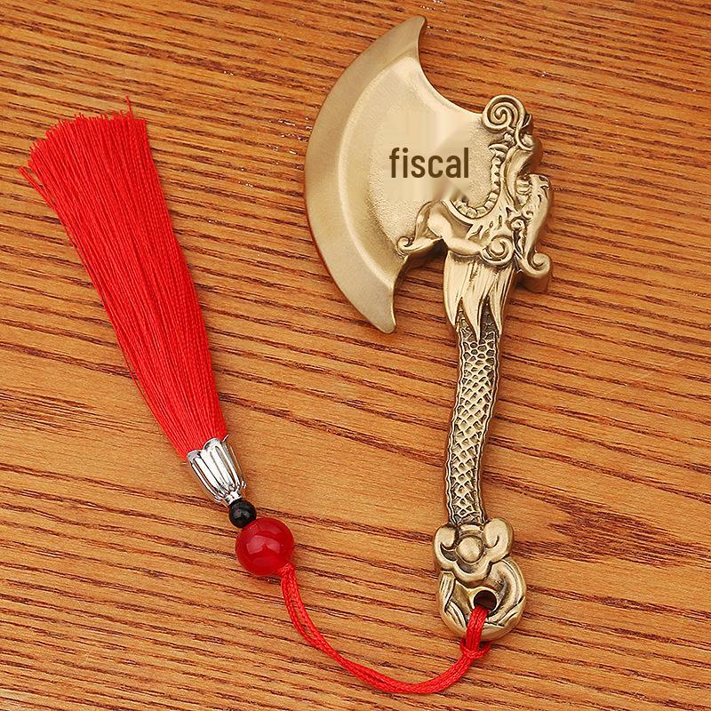 

Retro Solid Brass Axe Handle Pendant