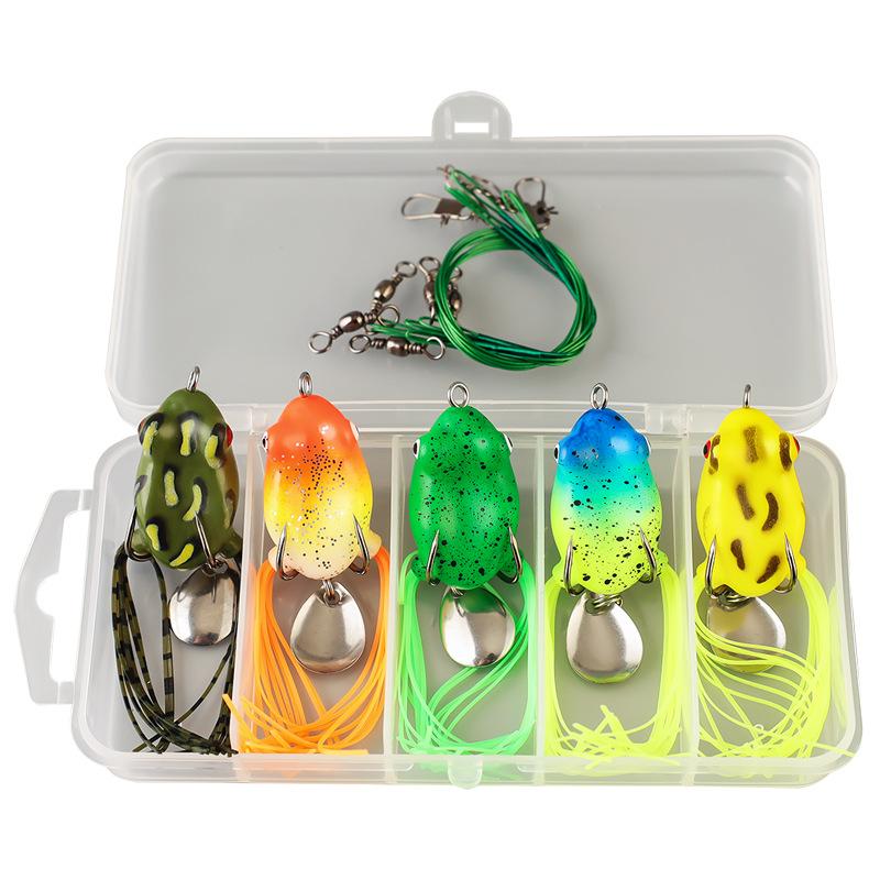 Professional Black Fish Special Kill3cm4gMini Double Whisker Thunder Frog Lure5-10PCSBionic Fake Bait Frog Double Hook Fishing B