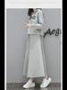 2022 European Early Spring Fashion: Women's Loose-Fit Long Sweater and Skirt Two-Piece Set