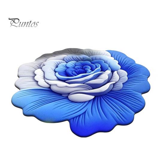 Sunflower Shaped Bath Mat Floor 3D Floral Design Non-Slip Dot-Embossed Backing Quick-Drying Large Rug Plush Carpet Soft Comfort Home Decor Moisture