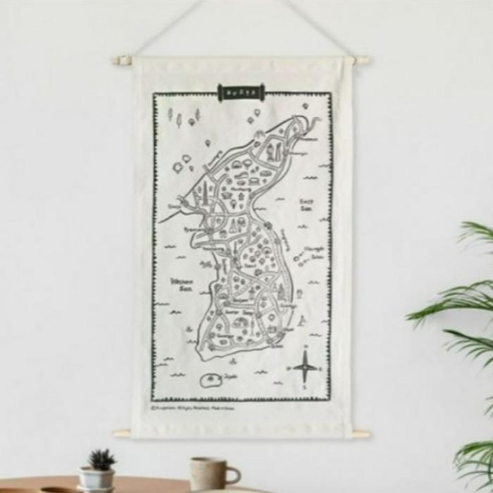 Poster of the Old Korean Map Fabric Scroll