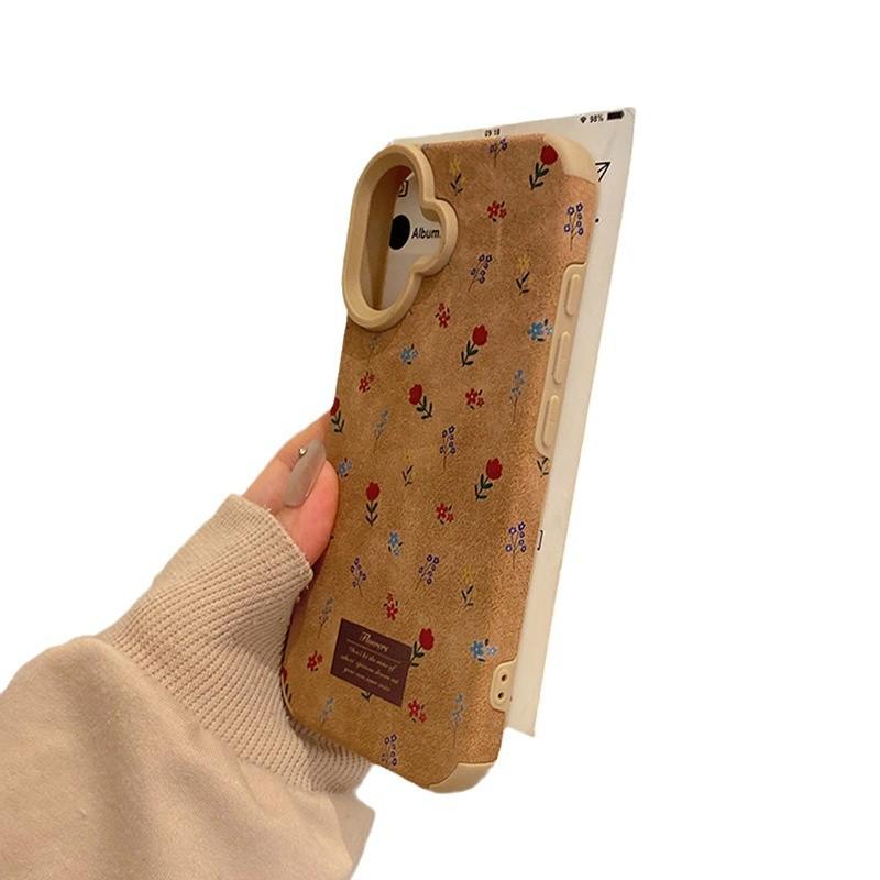 Autumn and Winter Leather Full Screen Flowers Are Suitable for Apple 16 Mobile Phone Case IPhone 15 Protective Case Apple 14 Full Cover Protection
