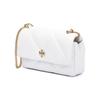 Tory Burch Kira Kette Umhängetasche Klappenverschluss Napa Leder Crossbody Mini Damen Taschen Weiß 154710-100