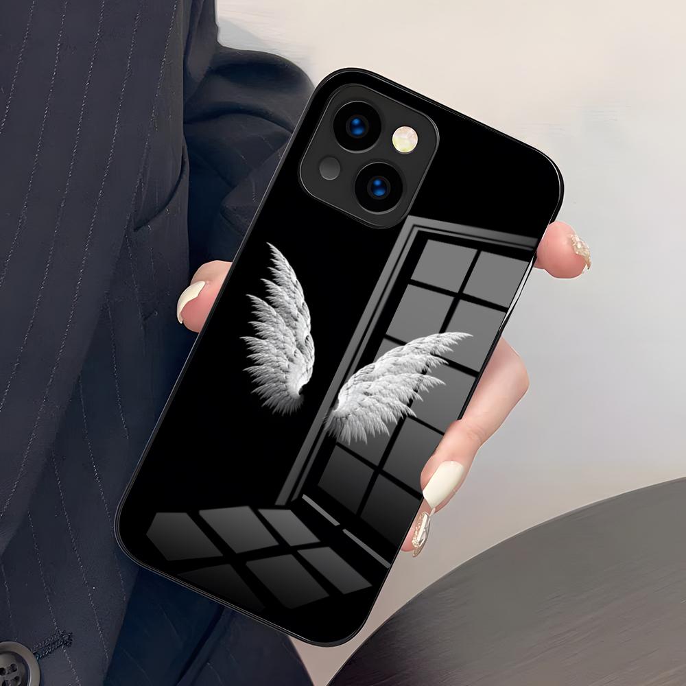 Black Angel Death Demon Phone Case For IPhone 17 Pro Max 15 Pro 16 14 Plus 12 13 Mini 11 Pro Shockproof Glass Cover