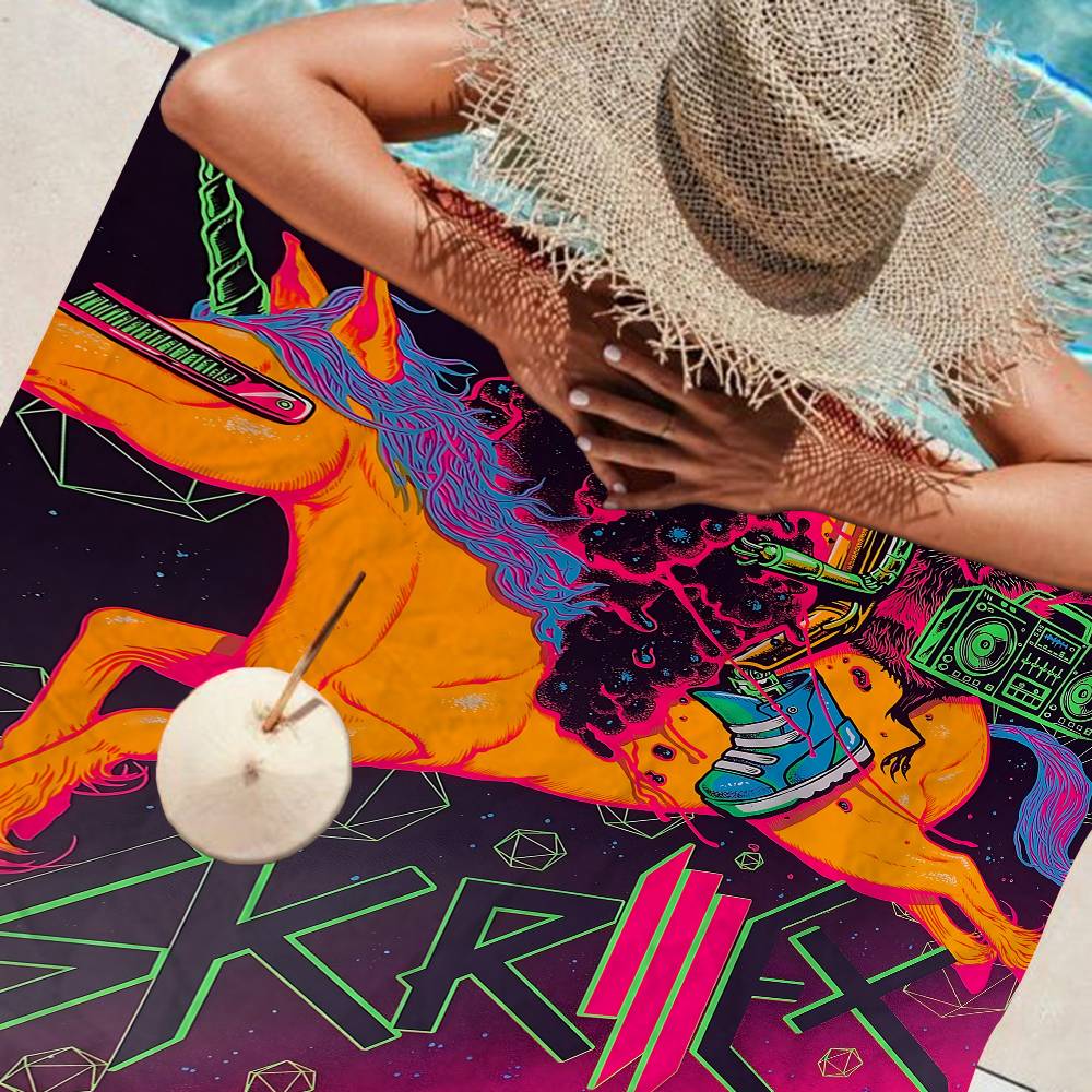 Singer Skrillex Microfiber Printed Beach Towel Mountain Climbing Yoga Beach Swimming Running Absorbent Soft Towel