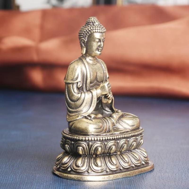 Casting Miniature Buddhist Figures Retro Bronze Buddha Shapes Enshrine Handicraft Tantric Altars Desktop Decorative Collection