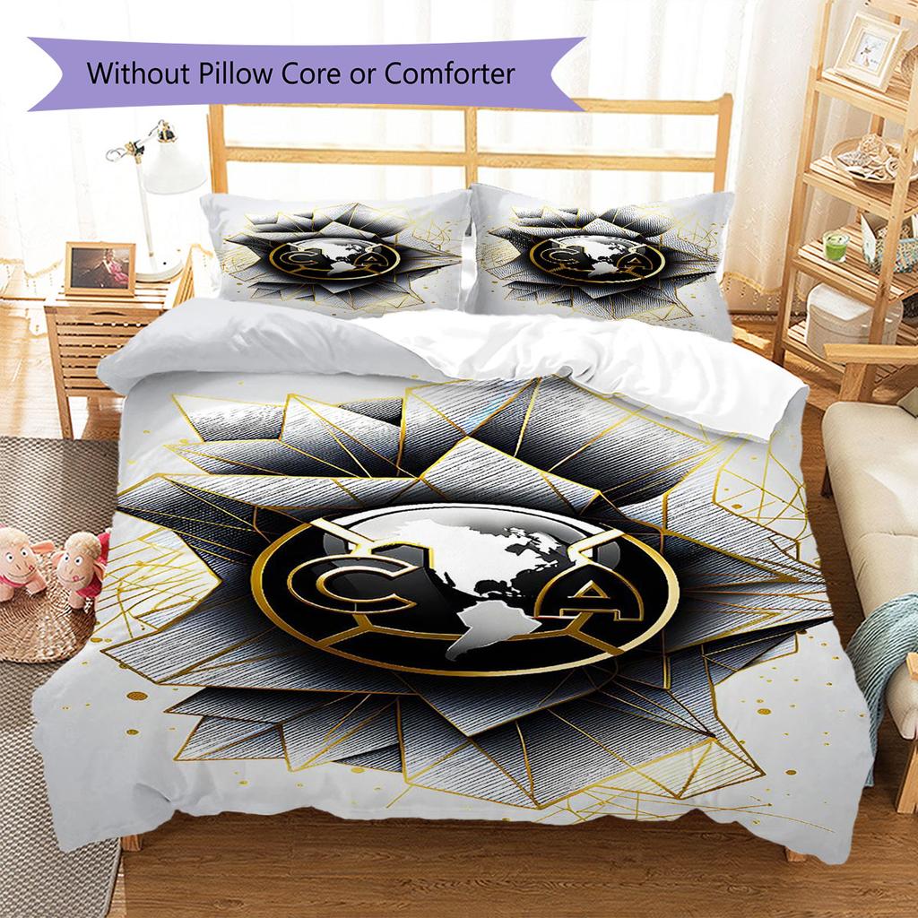 Club De Futbol América Pattern Bedding,Quilt Set Quilt Cover Pillowcase Home Birthday Gift(1 * Duvet Cover + 2 * Pillowcase, Without Core)