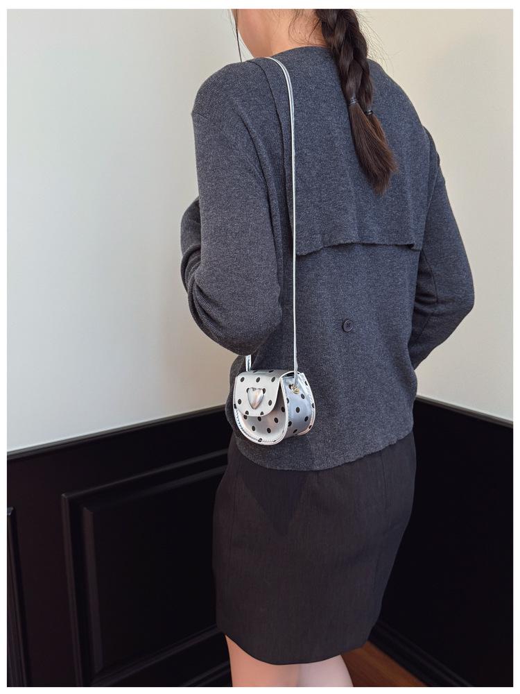 Argyle Polka Dot Mini Crossbody Bag for Girls - Cute Handheld Shoulder Bag