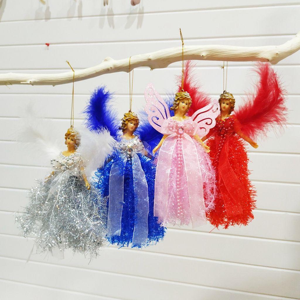 Gifts Attractive Feather Angel Doll Xmas Tree Pendants Home Decorations Christmas Ornament