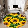 1pc Sunflower Garden Office Round Area Rug, Indoor Mat Suitable ForOffice, Under Office Chairs Bedroom Living Room Home Decor, Room Deco, D036