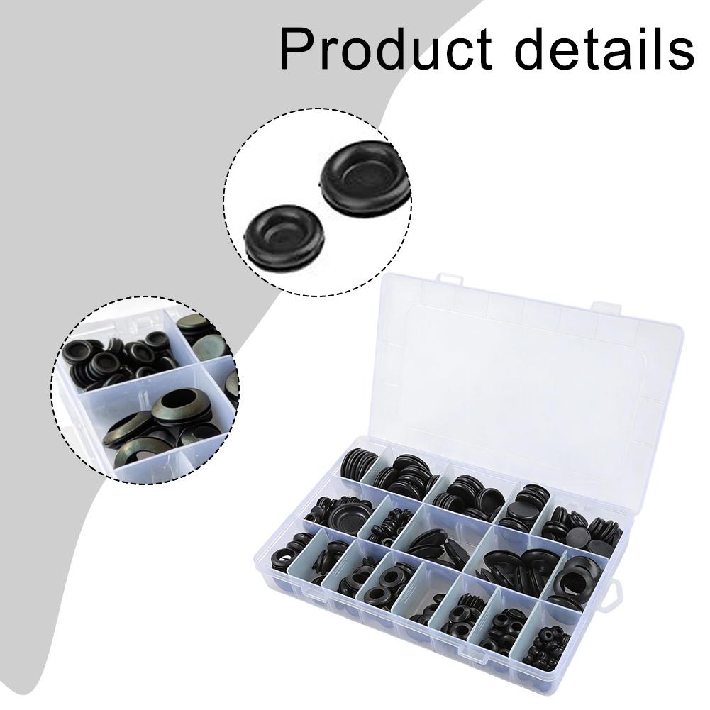 250pcs Natural Rubber Cable Gland Seals Set Assorted Sizes for Connector Protection Cable Entry and Electrical Maintenance