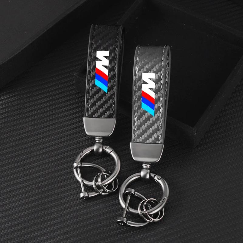 BAGI7 2026 Car Sticker Carbon Fiber Car Logo Key Chain Keyrings Ring Buckle Key Holder For BMW M Emblem E46 E36 E34 F10 E90 F30 E60 F3