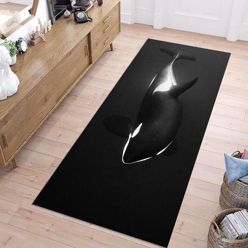 

Ocean Whales Pattern Runner Rug Modern Home Decor Hallway Carpet Soft Non-slip Floor Mat for Corridor Living Room Bedroom 40X120CM