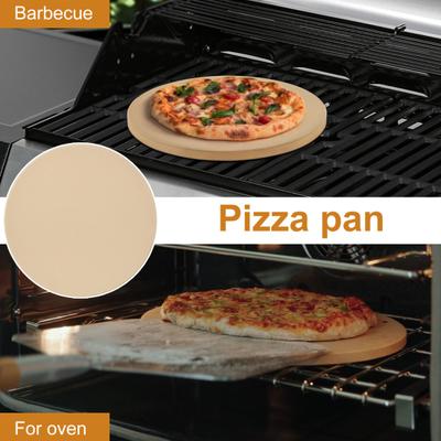 Cordierite Pizza Stone for Oven And Grill Square Baking Sheet Thermal Shock Resistant Cooking Stone Multi-Purpose Round Pizza Pan