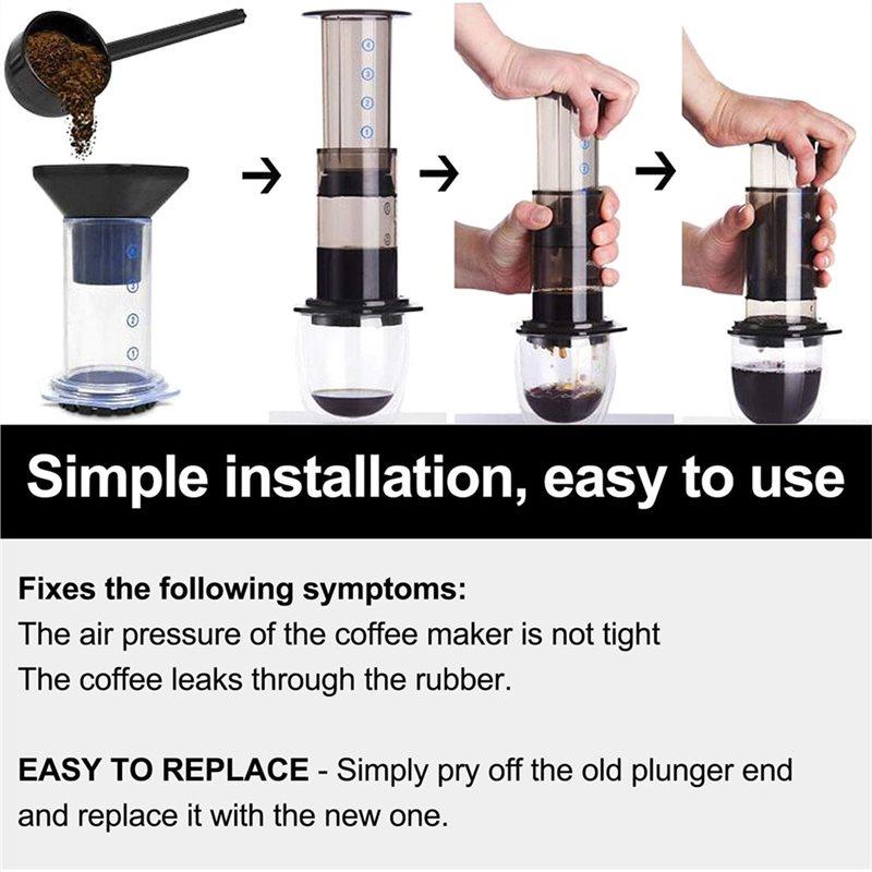 Retail Replacement Rubber Gasket Set(2Pcs) For Plunger For Aeropress Coffee And Espresso Maker