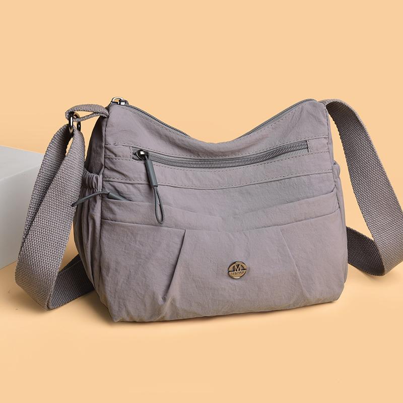Casual Simple Messenger Bag Women's Summer New Large-capacity Lightweight Multi-layer Women's Bag Medium and Old Bag Shoulder Nylon Bag