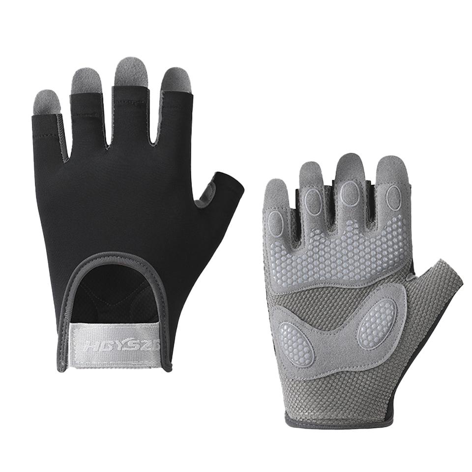 Gobygo Summer Half Finger Gloves Anti-Slip Breathable Shock-Absorbing Elastic Half Gloves Ladies Fitness Yoga Outdoor Cycling