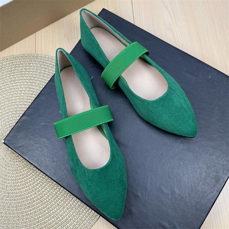 Fashion Flat Shoes for Women 2025 Spring and Autumn Ballet New French Pointed Shallow Mary Jane Shoes Large Size Women's Shoes 42 43 44