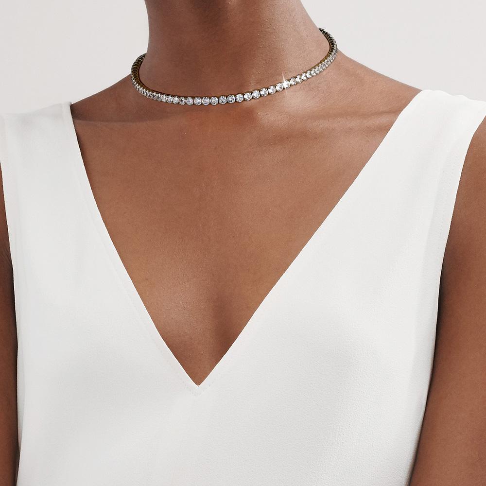 Tennis Choker Kettingen Dames HipHop Iced Out AAA+ Kubieke Zirkonia Gouden Ketting Dames Sieraden om de Nek Kristal OHN099