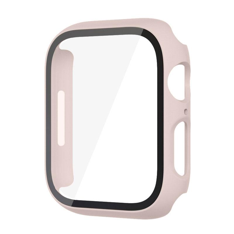 Glass+Case For Apple Watch 8 7 45mm 44mm 41mm 40mm PC Screen Protector Cover iwatch Series 3/4/5/6/SE/7/8 SmartWatch Accessories