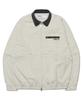 Nomanual Vintage Leather Collar Work Jacket - Off White