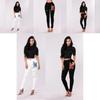 Jeans Skinny da Donna con Design Strappato e Vita Alta per Uso Casual e da Ufficio