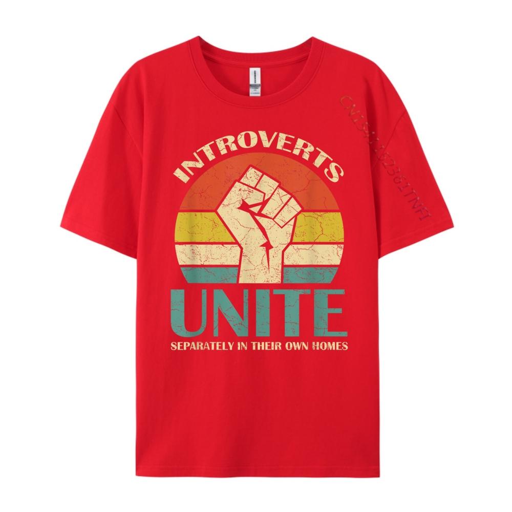 Introverts Unite Separately In Their Own Homes Funny White Graphic Tee T Shirt Leisure S