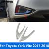 Fog Rear Light Lamp Cover For Toyota Yaris Vitz 2017 2018 Chrome Foglight Foglamp Protector Exterior Accessories Car Styling