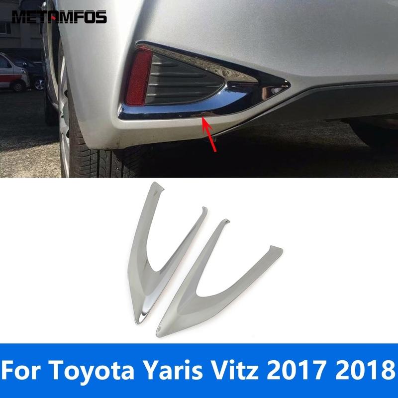 Fog Rear Light Lamp Cover For Toyota Yaris Vitz 2017 2018 Chrome Foglight Foglamp Protector Exterior Accessories Car Styling