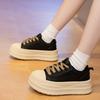 Scarpe da ginnastica da donna con plateau bianco, primavera, stringate, suola spessa, scarpe vulcanizzate da donna, scarpe sportive traspiranti in pelle PU da donna