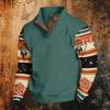 Men's Print Western Hoodie Long Sleeve Pullover Sweatshirt Casual