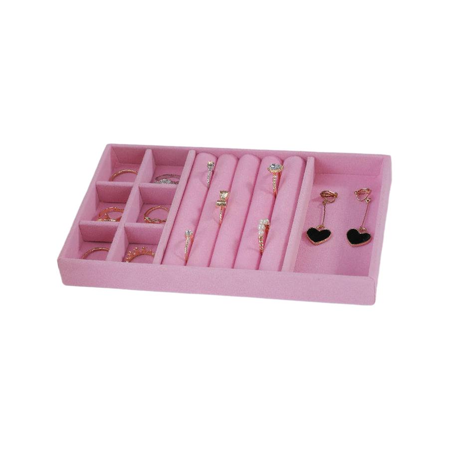 1PC, Flocking Jewelry Box Jewelry Tray, Color: Pink