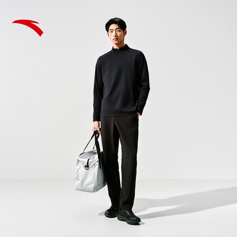 Anta Men's Zero Pressure Half-Zip Long-Sleeve T-Shirt