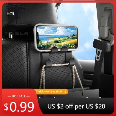 Car Sticker Tesla Car Headrest Hanger Hook Seat Back Phone Holder Fastener Clip For Tesla Model 3 S Y X