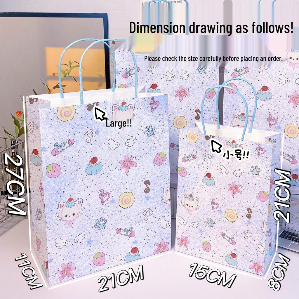 Cute Cartoon Kraft Paper Tote for Jewelry & Small Gifts