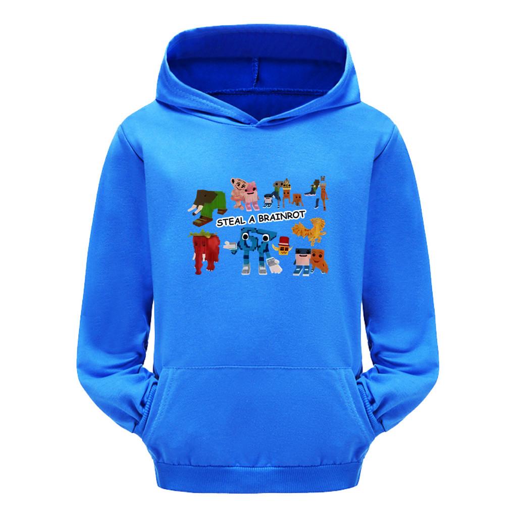 5214 Dětské chlapecké dívčí mikiny s dlouhým rukávem a potiskem Steal a Brainrot 67 Six Seven