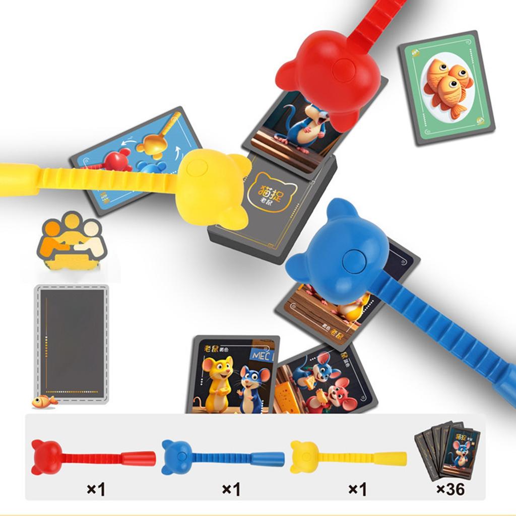 Cat And Mouse Board Game, Early Childhood Education, Focused Training, 36 Cards, Cat And Mouse Parent-child Interactive Toy