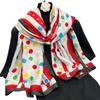Korean Version of the New Colorful Polka Dot Personalized Long Scarf Summer Thin Sunscreen Silk Scarf Spring and Autumn Travel Temperament Outer Shawl