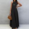 Maxi Abito da Donna Senza Maniche Stile Vacanza Orlo Svasato Abito Lungo Leggero Abito Estivo per Uso Casual Outfit da Spiaggia